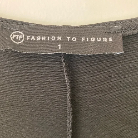 NWT Fashion To Figure Deep V Ruffle Front Black Dress Sz:1X - Picture 4 of 6